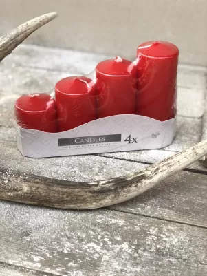 Adventné sviečky 13 cm, matné červené