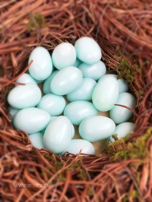 Veľkonočné plastové vajíčka 3 cm, 24 ks Mint
