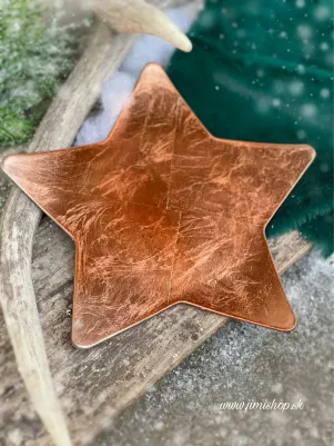 Podnos plast hviezda malá, medená 24 cm 
