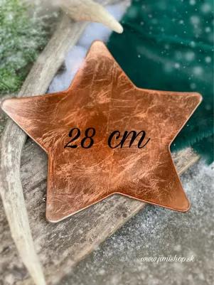 Podnos plast hviezda veľká, medená 28 cm 