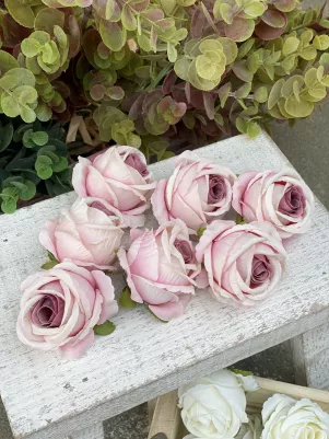 Mini ruža hlavička 5 cm Ružová, cena za 1 ks 