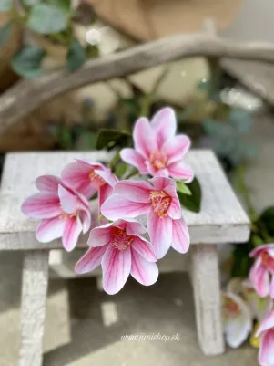 Magnolia konár 59 cm (z toho kvet a listy 27 cm) kvet v TOP kvalite, ružová