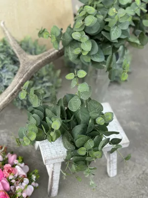 Kytička EUKALYPTUS 40 cm, TOP kvalita, listy textilné