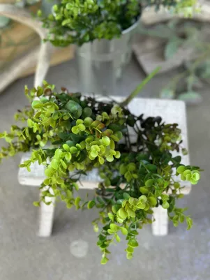 Eukalyptus mini lístky  Kytička 34 cm, 7x stonka, plast, hnedo zelený 