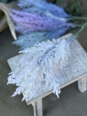 Konár pampas tráva, striekaný plast, 50 cm (z toho len tráva 24 cm) Ivory 