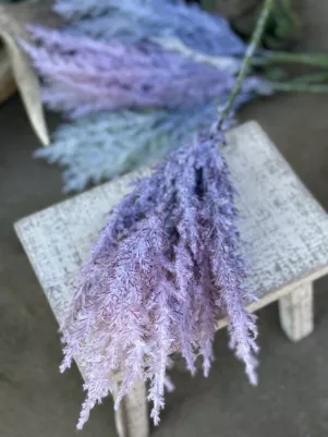 Konár pampas tráva, striekaný plast, 50 cm (z toho len tráva 24 cm) Ružovo fialový 
