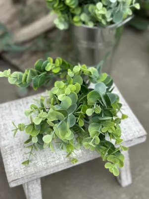 Kytička eukalyptus, 34 cm, plast, zeleno biela 