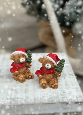 Mini postavička macko, 5,5cm, cena za 1 ks, červený 