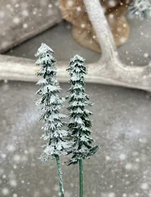 Stromček zápich plastový, cena za 1 ks, 18 cm (z toho stromček 9 cm) zeleno biely 