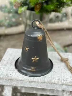 Zvon kov, 13 cm x 10,5 cm (Šedý) 