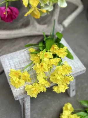 Kytička narcis 34 cm (20 x textilný kvet) žltý 