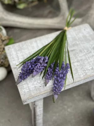 Kytička modrica 18 cm, kvet gumený, TOP kvalita, 4x kvet, fialová 