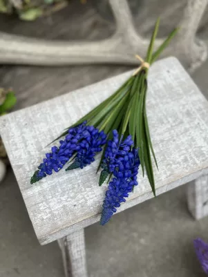 Kytička modrica 18 cm, kvet gumený, TOP kvalita, 4x kvet, tmavo modrá 