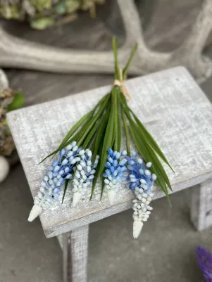 Kytička modrica 18 cm, kvet gumený, TOP kvalita, 4x kvet, svetlo modrá 