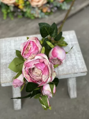 Konár ruža (vysušený vzhľad) TOP kvalita, 72 cm, ružová