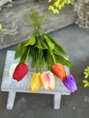 Fialovú, Tulipan látkový 54 cm (stonka plast) cena za 1 ks
