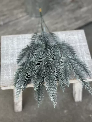 Konár strieborná jedlička, 5x zápich, plast, ako živá, 33cm (z toho len ihličie 20cm) 