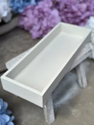 Drevený podnos, 32x12x4,5cm (biely) 