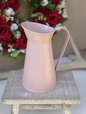 Kanvička plechová, 19cm, ružová
