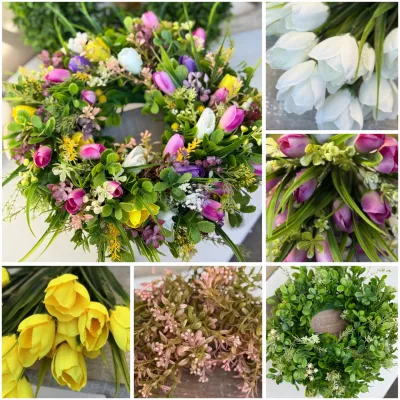 BOX ‼️💐 materiál na výrobu bohato zdobeného venca, hotový veniec má cca 34cm, krokus