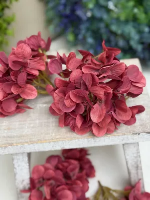Hortenzia 14 cm, cena za 1 ks, (kvet textil, základ plast) magenta 