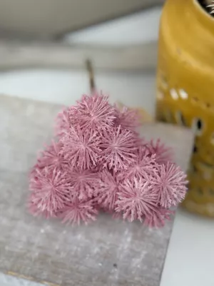 Cesnak zväzok, 3x gulička (6cm) na stonke, 27cm, plast, svetlo ružová