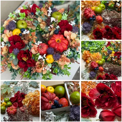 BOX Jeseň 35cm ‼️💐 materiál na výrobu bohato zdobeného venca, hotový veniec má cca 35cm 