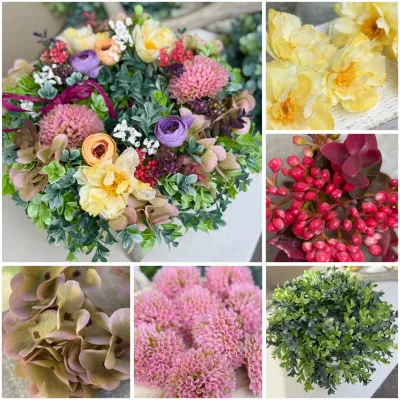 BOX ‼️💐 materiál na výrobu bohato zdobeného venca, hotový veniec má cca 35cm