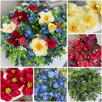 BOX ‼️💐 materiál na výrobu bohato zdobeného venca, hotový veniec má cca 35cm