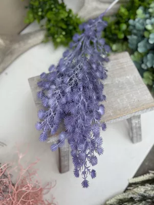 Konár malé bodliačiky, 76cm (z toho len bodliačiky 38cm) plast, fialový 