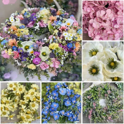 Lúčny BOX‼️💐 materiál na výrobu bohato zdobeného venca, hotový veniec má cca 46cm