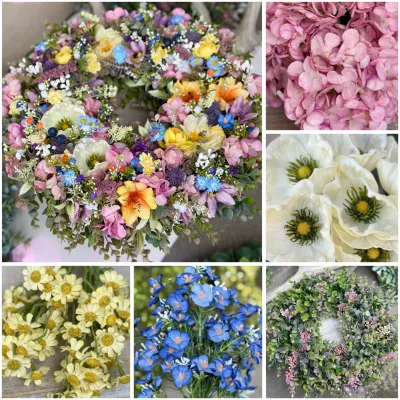 Lúčny BOX‼️💐 materiál na výrobu bohato zdobeného venca, hotový veniec má cca 46cm